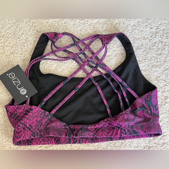 NWT Onzie Apparel Violet Snakeskin Print Strappy Bra & Legging Set ~ Rare! - Picture 3 of 9